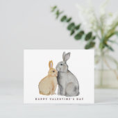 Valentijnsdag Cute Rabbit Briefkaart (Staand voorkant)