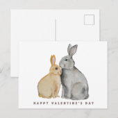 Valentijnsdag Cute Rabbit Briefkaart (Voorkant / Achterkant)