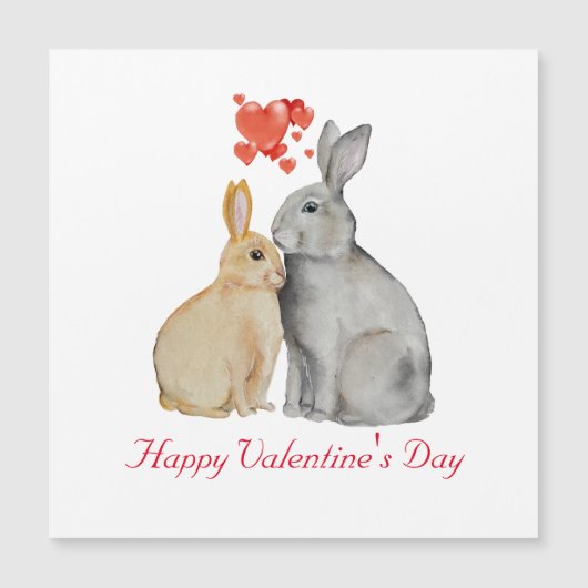 Valentijnsdag Cute Rabbit Briefkaart (Voorkant)