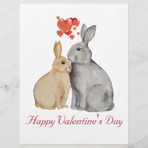 Valentijnsdag Cute Rabbit Briefkaart Briefhoofd