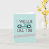 Valentijnsdag Cute Race Car Thmed Kaart (Gele Bloem)