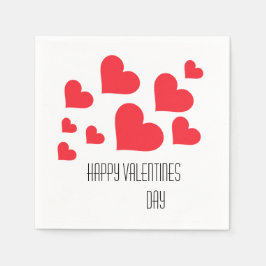 Valentijnsdag Cute Red Hearts en Love Paper Servet