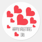 Valentijnsdag Cute Red Hearts en veel liefde Ronde Sticker (Voorkant)