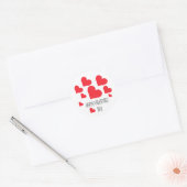 Valentijnsdag Cute Red Hearts en veel liefde Ronde Sticker (Envelop)