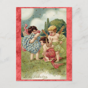  Valentijnsdag Cute Victoriaans Cherub Briefkaart