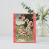  Valentijnsdag Cute Victoriaans Cherubs Briefkaart (Staand voorkant)