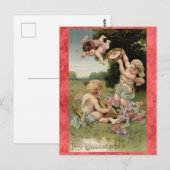 Valentijnsdag Cute Victoriaans Cherubs Briefkaart (Voorkant / Achterkant)