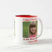 Valentijnsdag Cute Worlds Best Dad Kinder Photo Tweekleurige Koffiemok (Voorkant rechts)