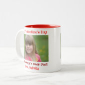 Valentijnsdag Cute Worlds Best Dad Kinder Photo Tweekleurige Koffiemok (Voorkant links)