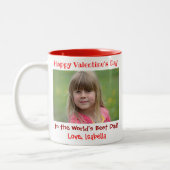 Valentijnsdag Cute Worlds Best Dad Kinder Photo Tweekleurige Koffiemok (Links)
