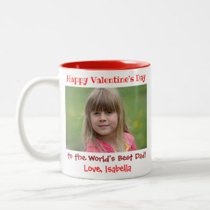 Valentijnsdag Cute Worlds Best Dad Kinder Photo Tweekleurige Koffiemok