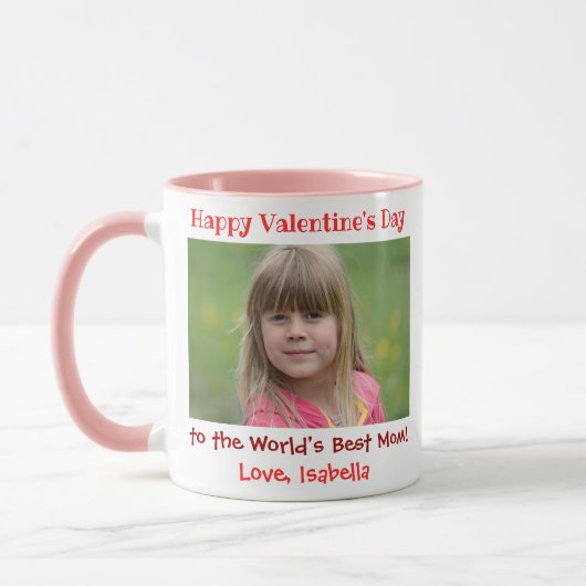 Valentijnsdag Cute Worlds Best Mam Kinder Foto Mok (Links)