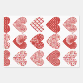 Valentijnsdag cute zoete liefde rode hart patroon inpakpapier vel