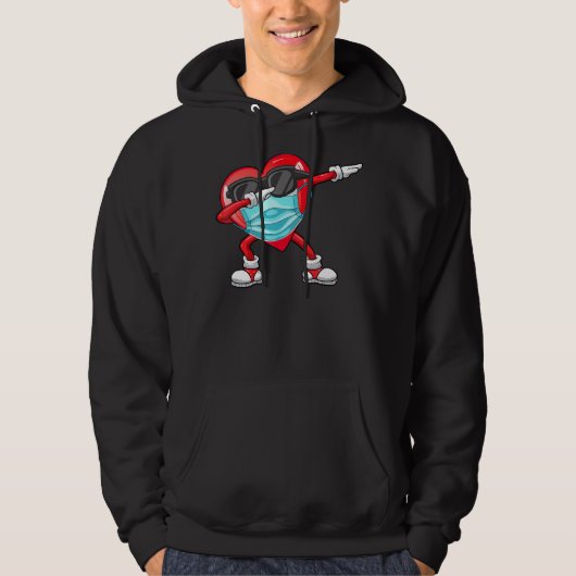 Valentijnsdag dabbing hart grappige jongens meisje hoodie (Voorkant)