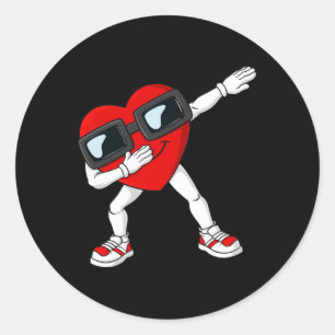 Valentijnsdag Dabbing hart plezier jongens peuter Ronde Sticker