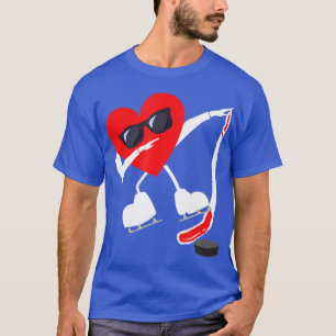 Valentijnsdag Dabbing Heart Hockey Stick Puck Boy T-shirt