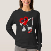 Valentijnsdag Dabbing Heart Hockey Stick Puck Boy T-shirt (Voorkant)