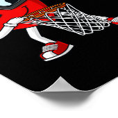 Valentijnsdag Dabbing Heart Holding Basketball Poster (Hoek)
