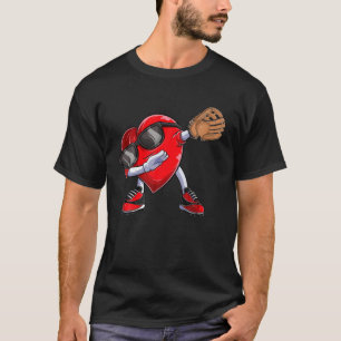 Valentijnsdag Dabbing Heart Kind Boys Baseball Cat T-shirt