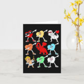 Valentijnsdag Dabbing Hearts Cupid T Rex Dino Dab Kaart (Gele Bloem)