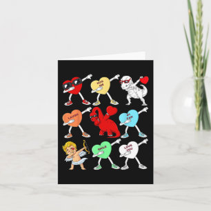 Valentijnsdag Dabbing Hearts Cupid T Rex Dino Dab Kaart