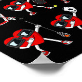 Valentijnsdag Dabbing Hearts Sports Player Dab Bo Poster (Hoek)