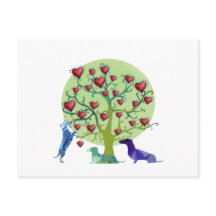 Valentijnsdag Dachshond Hartjes  Ansichtkaart
