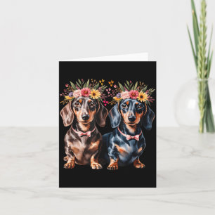 Valentijnsdag Dachshund Bijpassend Stel Liefde Blo Kaart