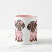 Valentijnsdag Dachshund Honden Mok (Midden)