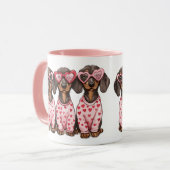 Valentijnsdag Dachshund Honden Mok (Voorkant links)