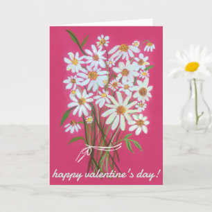 VALENTIJNSDAG Daisy Bouquet Gepersonaliseerd Roze Kaart