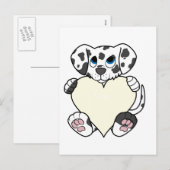 Valentijnsdag Dalmatische Hond met Crème Hart Feestdagenkaart (Voorkant / Achterkant)
