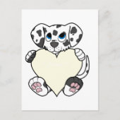 Valentijnsdag Dalmatische Hond met Crème Hart Feestdagenkaart (Voorkant)