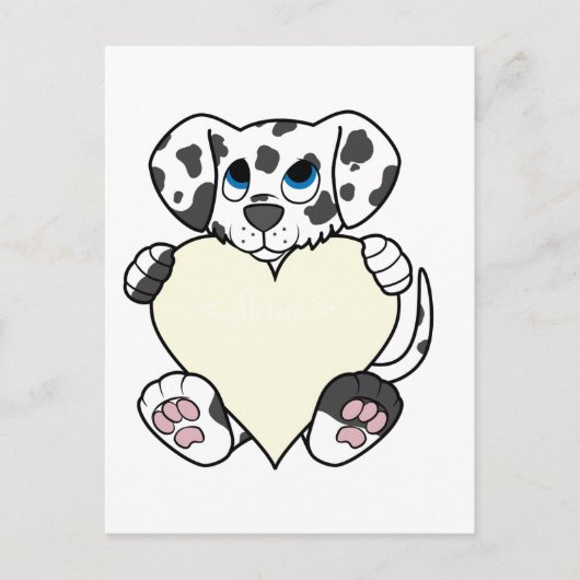 Valentijnsdag Dalmatische Hond met Crème Hart Feestdagenkaart (Voorkant)