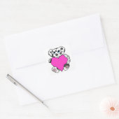 Valentijnsdag Dalmatische Hond met Roze Hart Vierkante Sticker (Envelop)