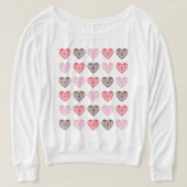 Valentijnsdag Damask Hearts Shirt (Design voorkant)