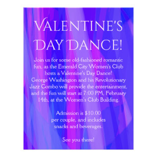 Valentijnsdag Dance. Blauw, Roze en Violet Flyer