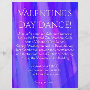 Valentijnsdag Dance. Blauw, Roze en Violet Flyer