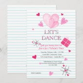 Valentijnsdag Dance Party Uitnodiging (Voorkant / Achterkant)