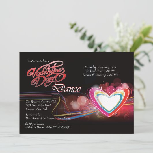 Valentijnsdag Dance Uitnodiging (Staand voorkant)