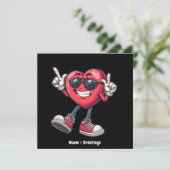 Valentijnsdag Dancing Hart Jongens Meisjes Liefde Kaart (Staand voorkant)