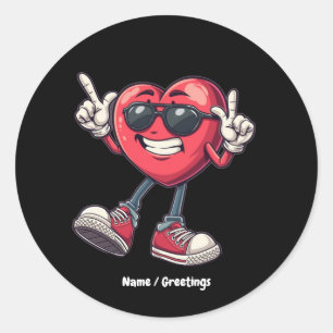 Valentijnsdag Dancing Hart Jongens Meisjes Liefde Ronde Sticker