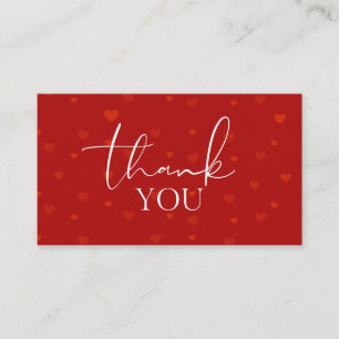 Valentijnsdag Dank u Red Romantic Heart Love Visitekaartje