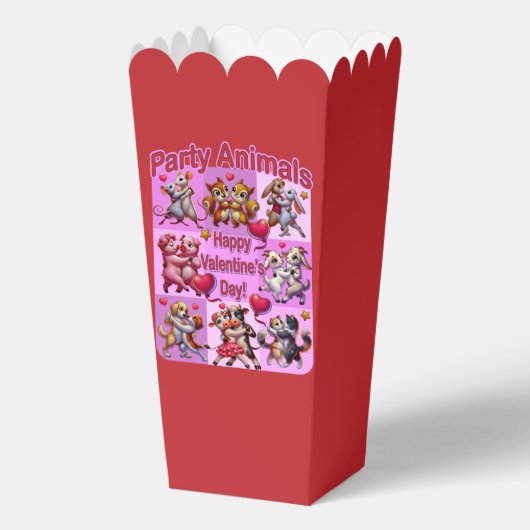 Valentijnsdag dansende koppels "feestbeesten" bedankdoosjes (Achterkant)