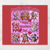 Valentijnsdag dansende koppels "feestbeesten" bier etiket (Enkel label)