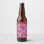 Valentijnsdag dansende koppels "feestbeesten" bier etiket (Voorkant)