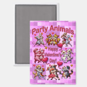 Valentijnsdag dansende koppels "feestbeesten" magneet (Voorkant / Achterkant)