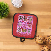 Valentijnsdag dansende koppels "feestbeesten" pannenlap (Top down)