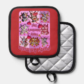 Valentijnsdag dansende koppels "feestbeesten" pannenlap (Voorkant / Achterkant)