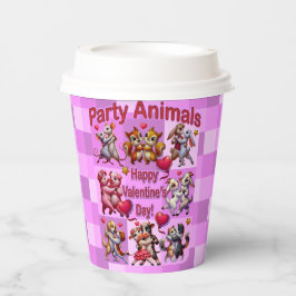 Valentijnsdag dansende koppels "feestbeesten" papieren bekers
